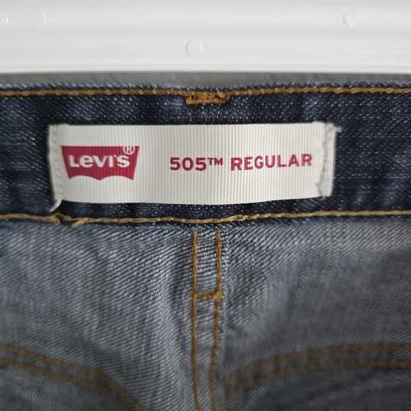 Levis Boys 505 Regular Dark Blue Denim Jeans Straight Leg Pants Size 14 Slim - Picture 8 of 11